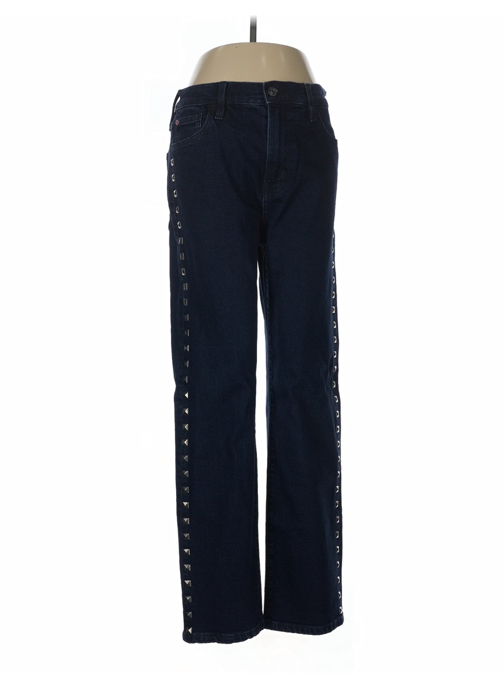 Hudson Jeans Noa High Rise Straight Leg Ankle Jeans Studded 28 Dark Wash NWT